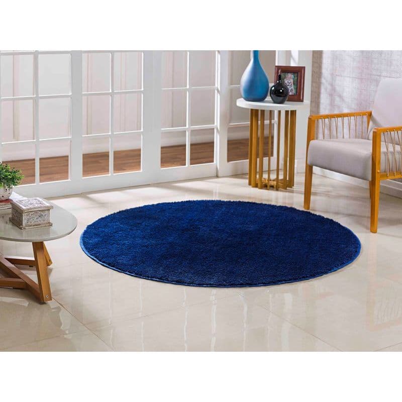 Tapete Redondo 1,00 X 1,00 Pelo Curto Macio 100% Antiderrapante Sala Quarto Escritorio Loja Linha Classic Oasis
