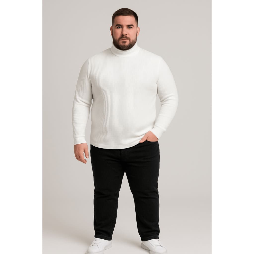 Blusa Plus Size Masculina Homem Inverno Frio Cacharrel Manga Longa Gola Alta