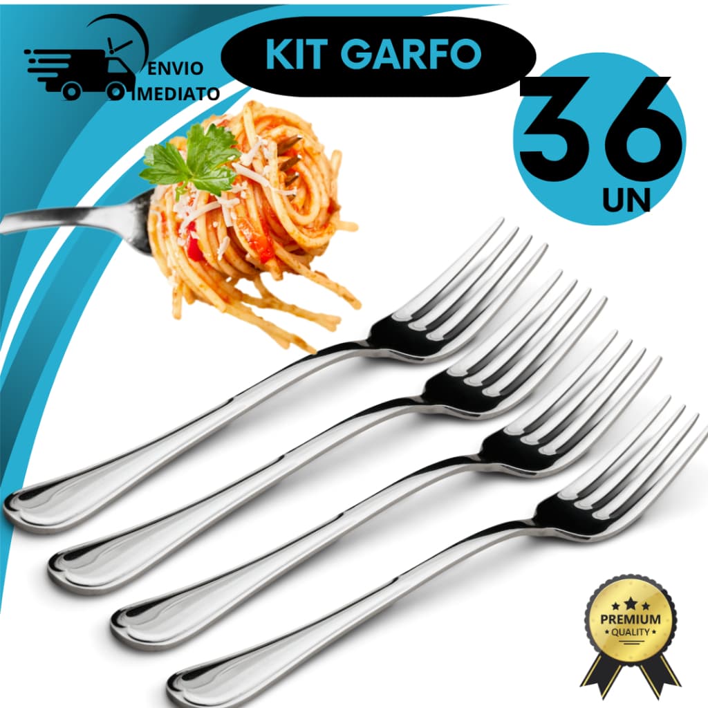 Garfo de Mesa Inox Talher Resistente Jantar Refeições Diárias Alimentos