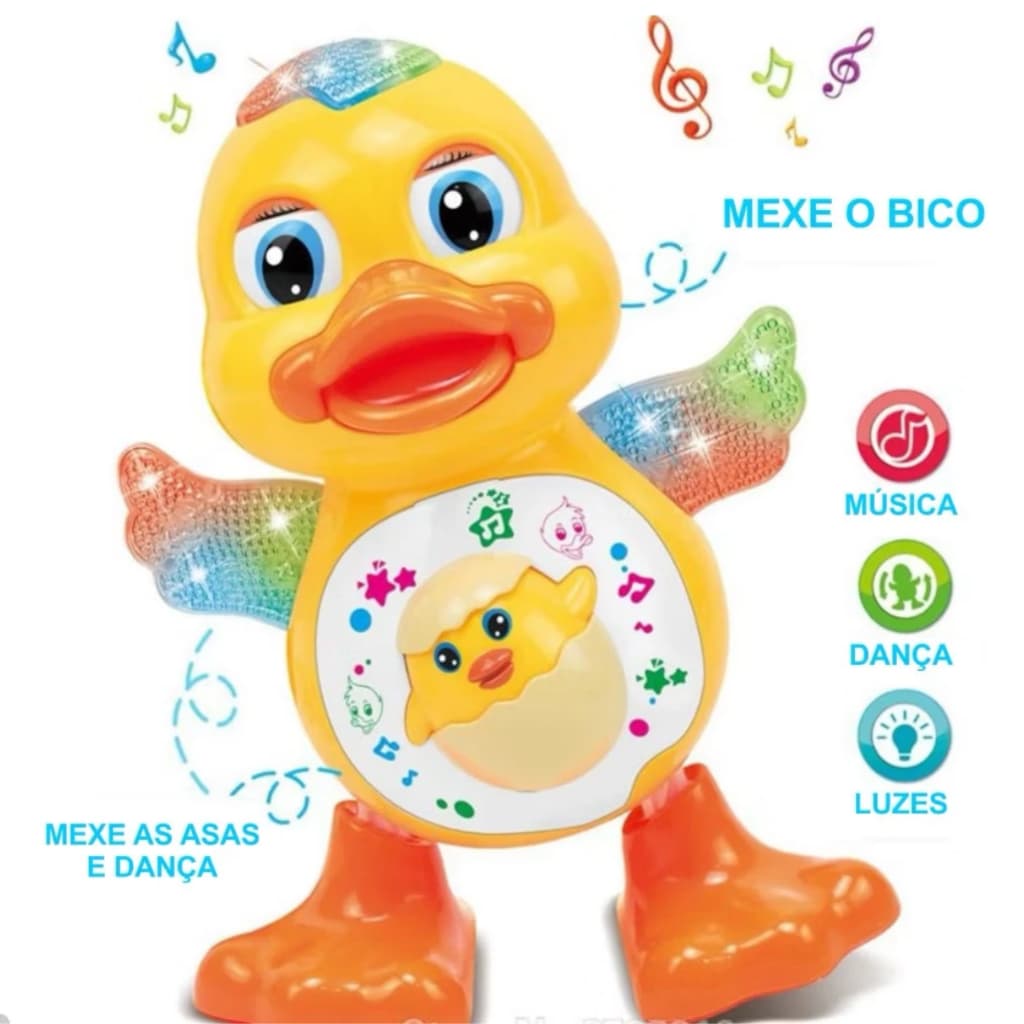 Brinquedo Pato Dançante Musical Infantil – Anda, Luz e Som | Diversão Educativa