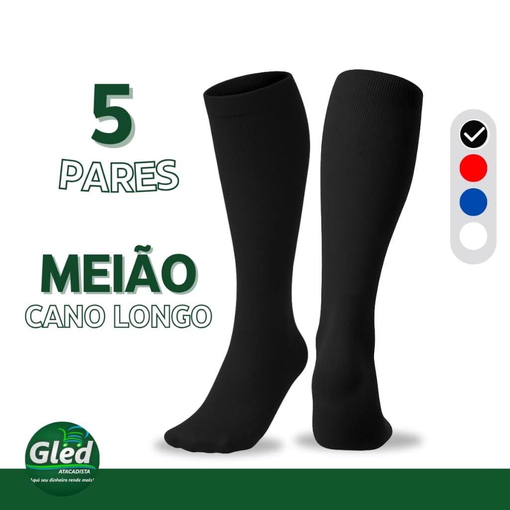 Kit 5 Pares De Meias Cano Longo Grossas Coturno Inverno Reforçada