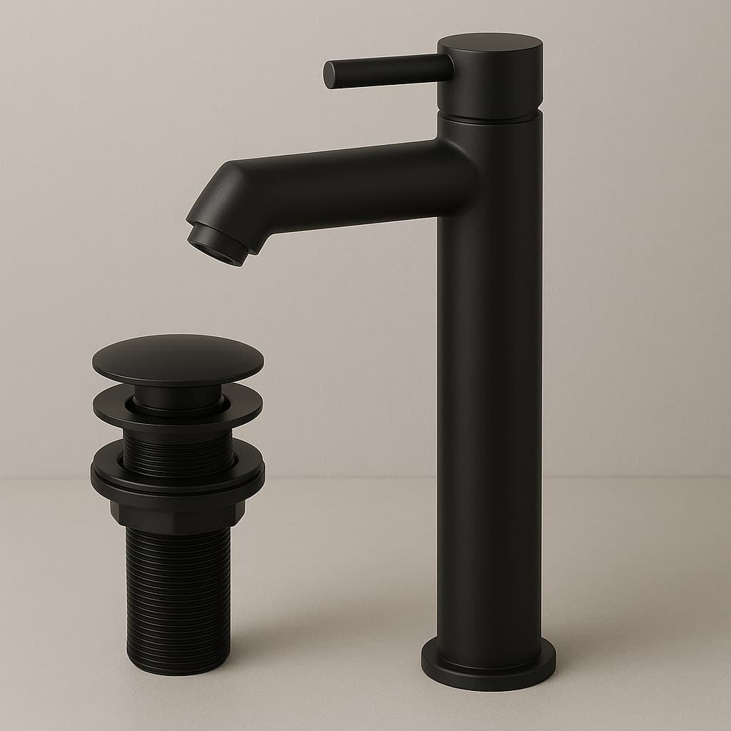 Torneira Para Banheiro Lavatorio 30 Cm  + Valvula de Clique De Metal