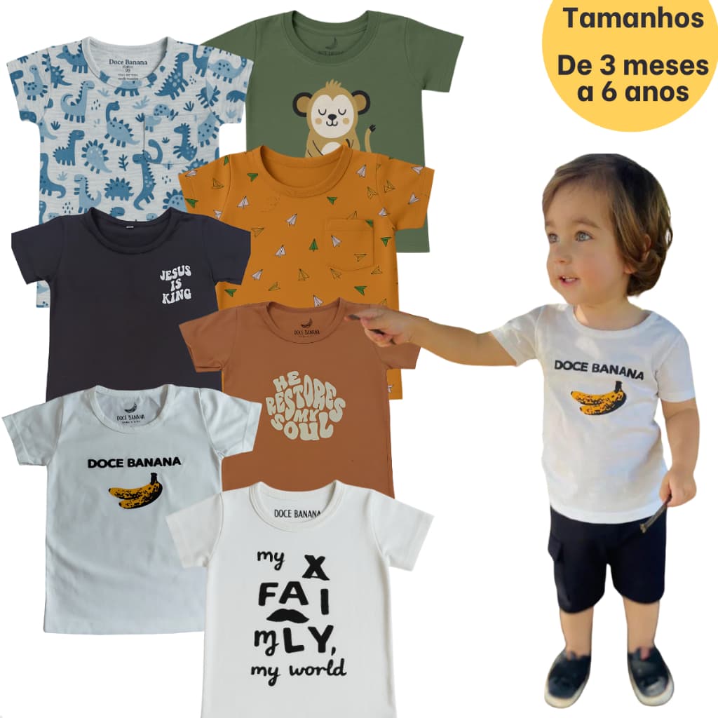 Camiseta Infantil Premium Menino Algodão com Estampa de Alta Qualidade