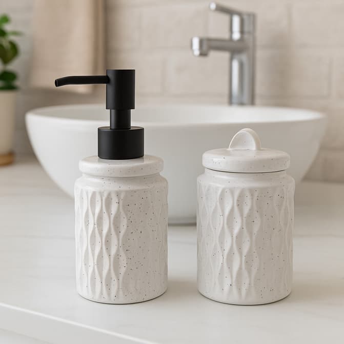Kit Banheiro Conjunto com 2 Peças em Cerâmica Wave Branco Wolff Kit Lavabo Completo de Ótima Qualidade