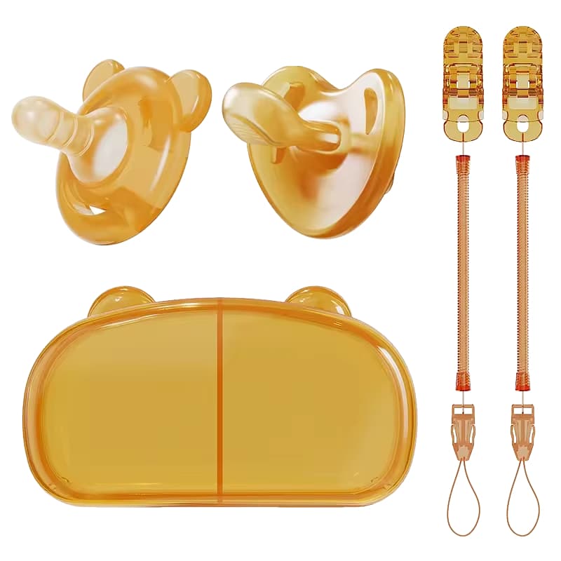 Chupeta Silicone - Kit Chupeta 0 - 6 meses Imita Peito - Kit 2 Bpa Livre + 2 Prendedor Com Transporte