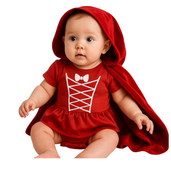 Body Bebê Temático Fantasia  CHAPEUZINHO VERMELHO