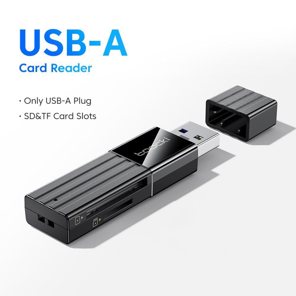 kit 2x Leitor de Cartão Toocki SD USB - Dual Slot 2 em 1 TF/SD Micro SD