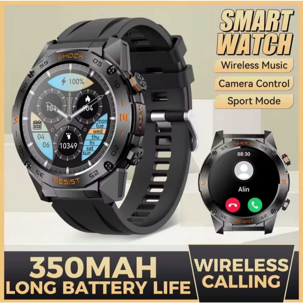 Smartwatch Sport EIGIIS H60 Tela HD TFT 360x360 1.39" Bisel em Aço Chamada Bluetooth Assistente de Voz Câmera Remota
