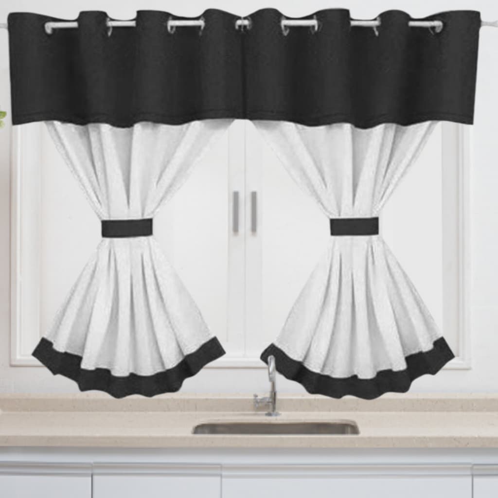Cortina para Cozinha com Bandô estampado 2,00 x 1.20 Varias Cores Janela