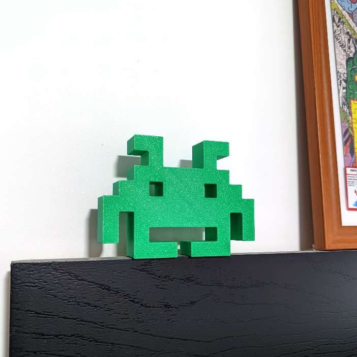 Alien do jogo Space Invaders decorativo em 3D