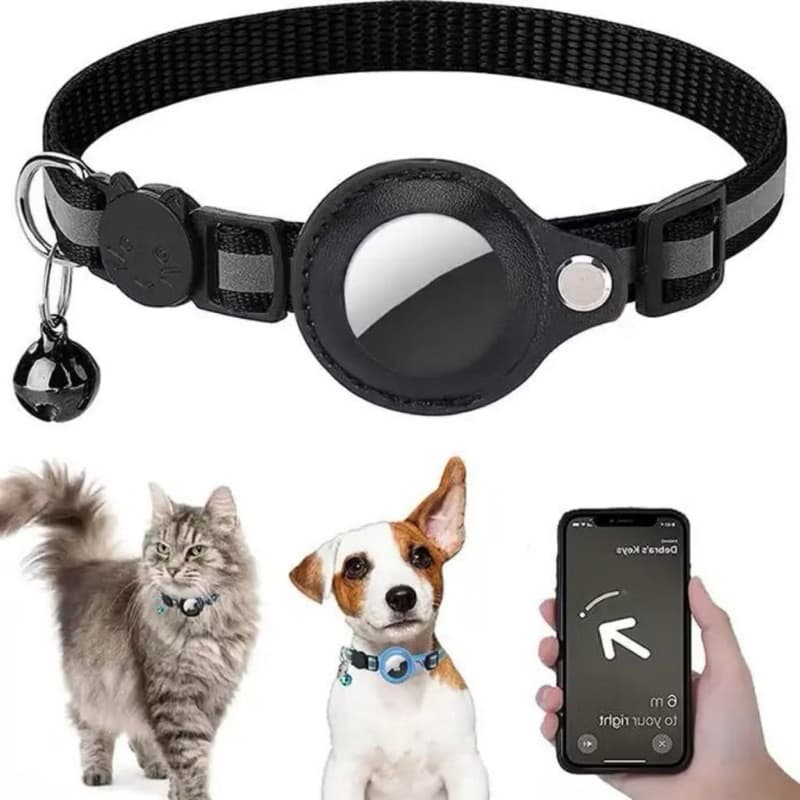 Coleira Pet Gato Nylon Refletiva P/ Rastreador Airtag Guizo