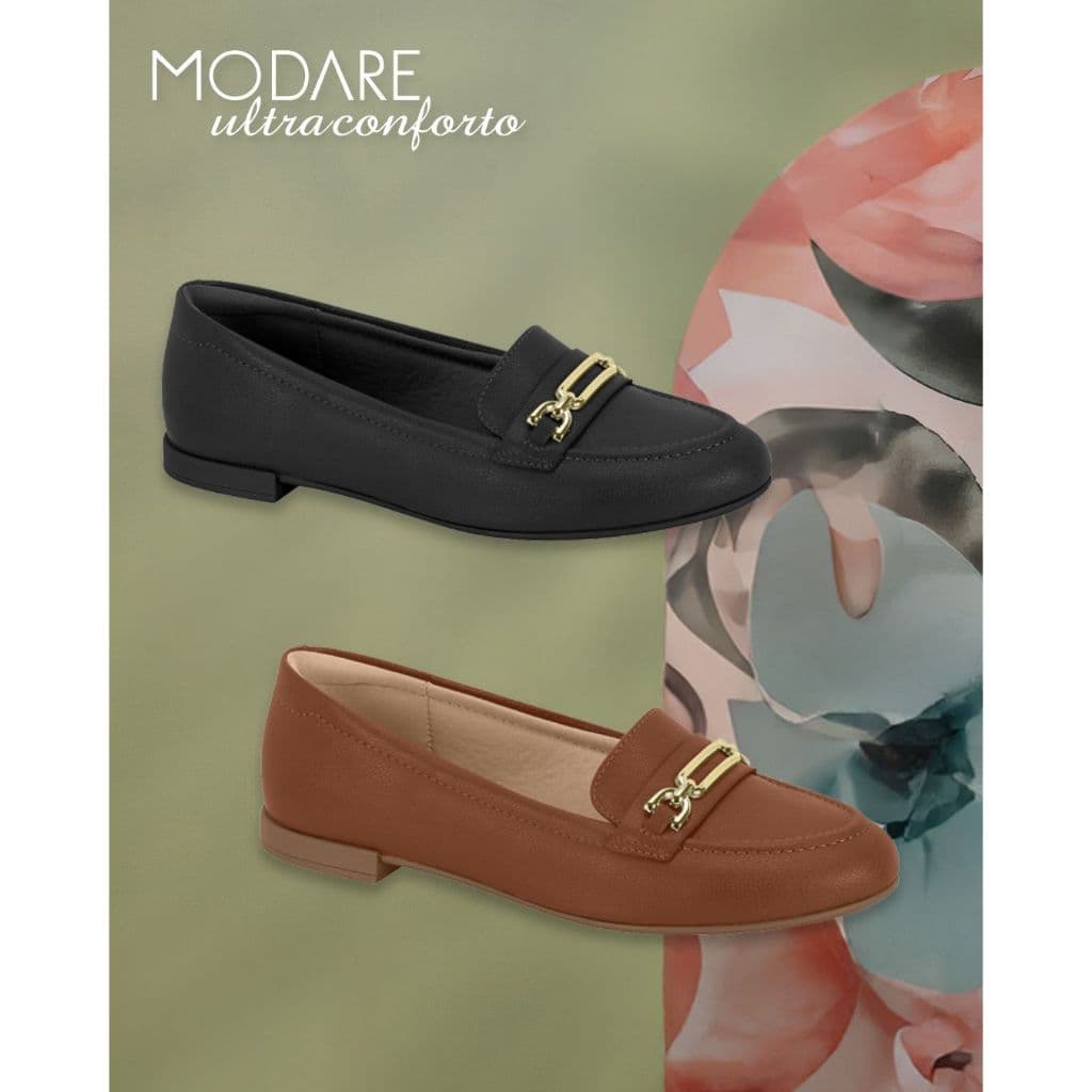 Mocassim Feminino Modare Original Elegante Confortável Com Corrente Moda Outono Dia a Dia