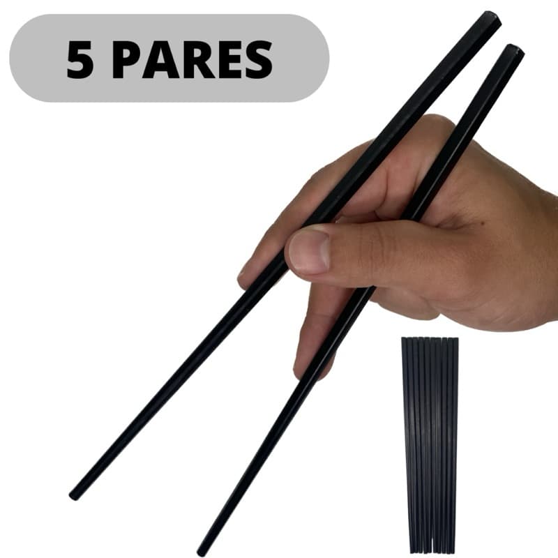 Kit 5 Pares (10 Palitos) Hashi Reutilizavel Comida Japonesa