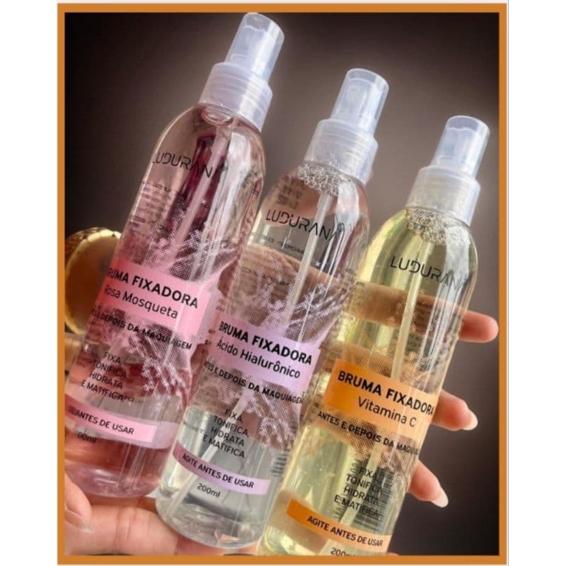 Bruma Fixadora Matte Ludurana 200ml - Tonifica, Hidrata e Matifica - Antes e Depois da Maquiagem
