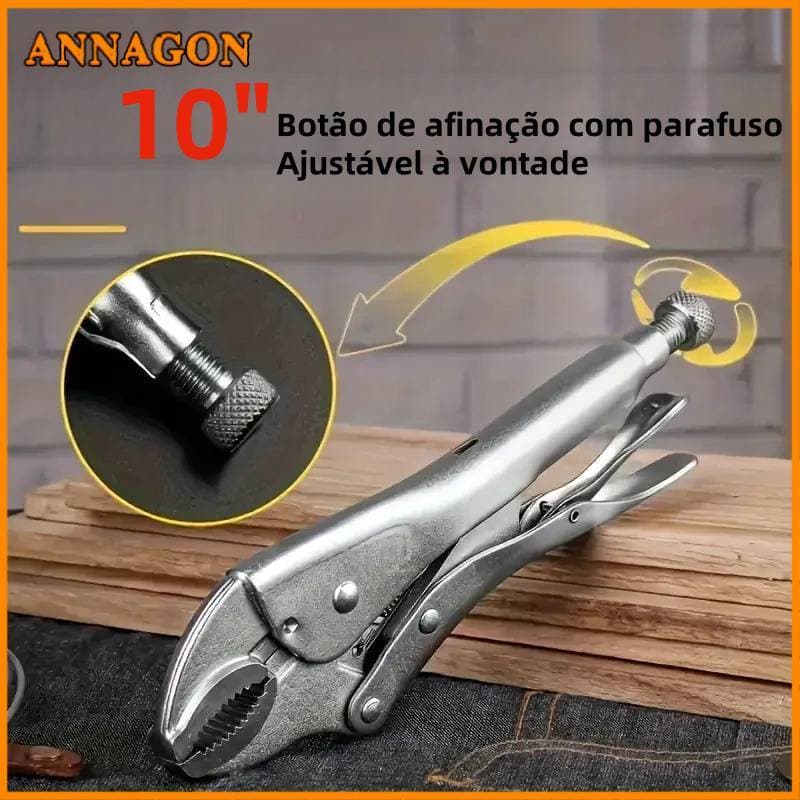 Alicate de Pressão Em Aço Carbono Com Mordente Curvo 10 Polegadas 250mm