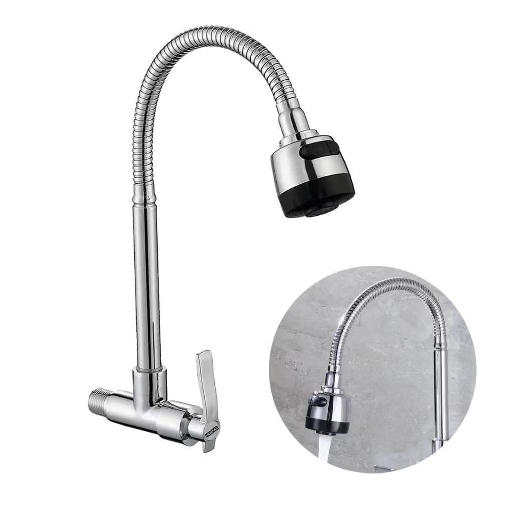 Torneira para pia de cozinha e banheiro com rotação de 360° galvanoplastia horizontal