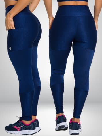 Calça Legging Com Bolsos Laterais e Cintura Alta Moda Fitness Feminina Academia penelope