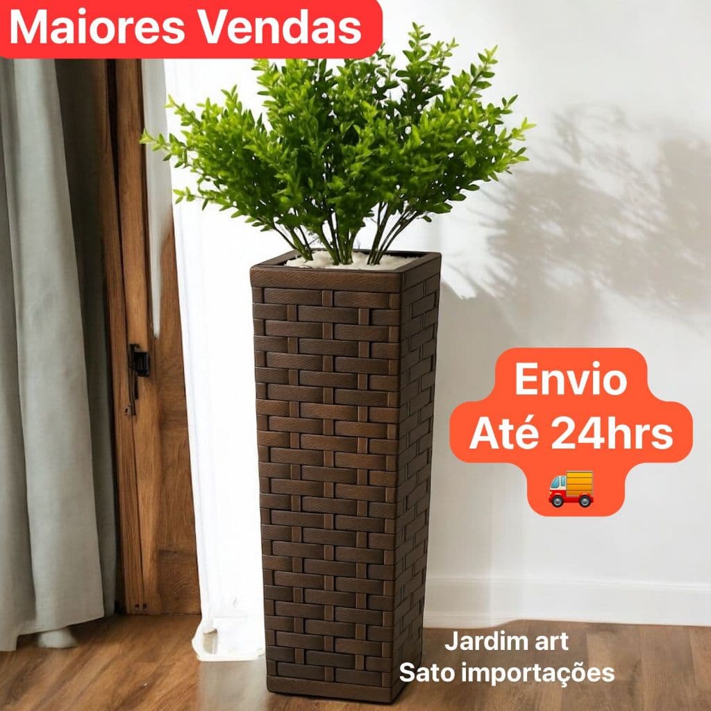 Vaso Trançado com Arranjo Verde 100cm ref 3BCG