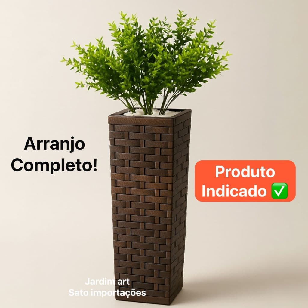 Vaso Coluna com Eucalipto Buchinho Verde 1m ref 3BCG