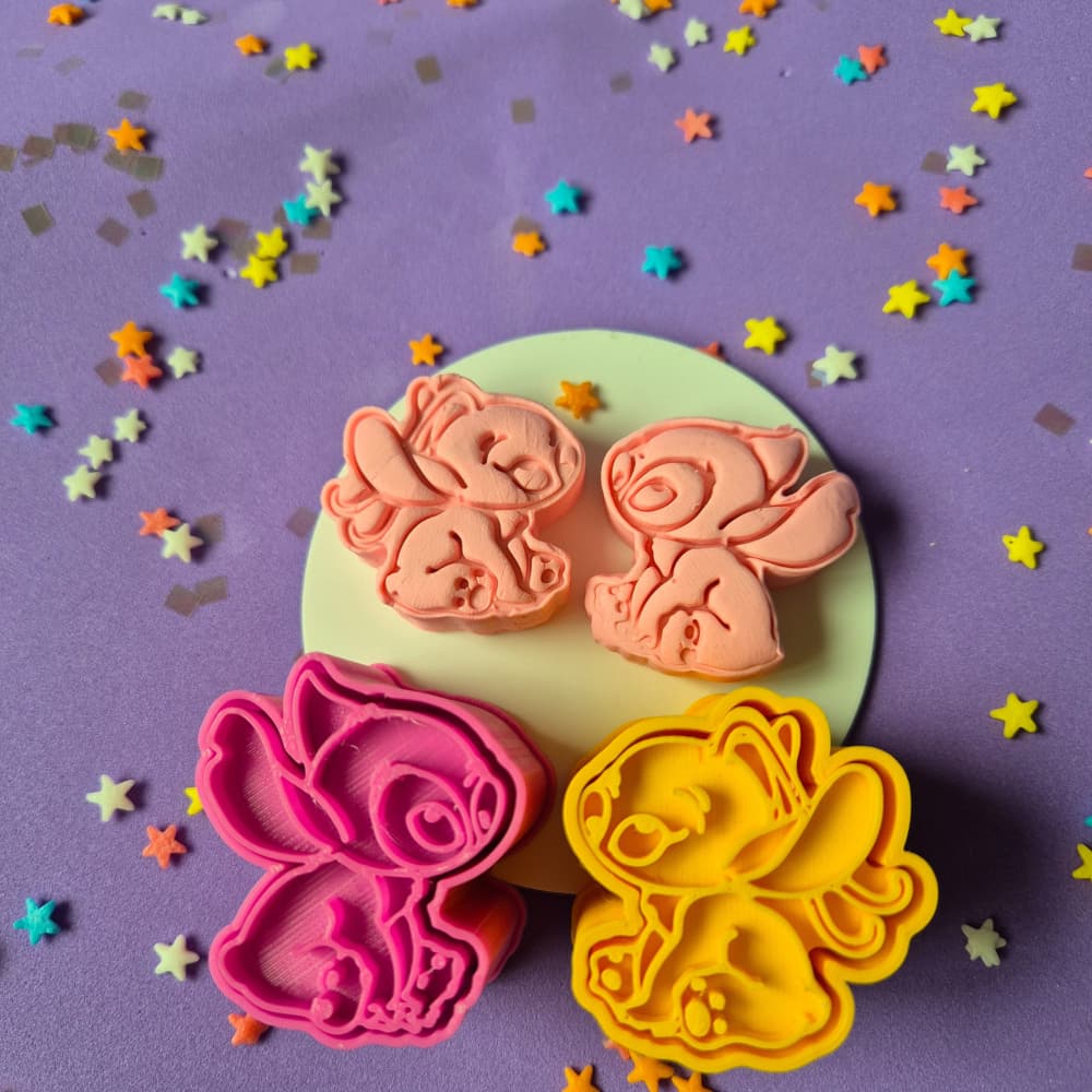 Carimbo Ejetor para Brigadeiro e Docinhos - Kit Ejetor Angel & Stitch