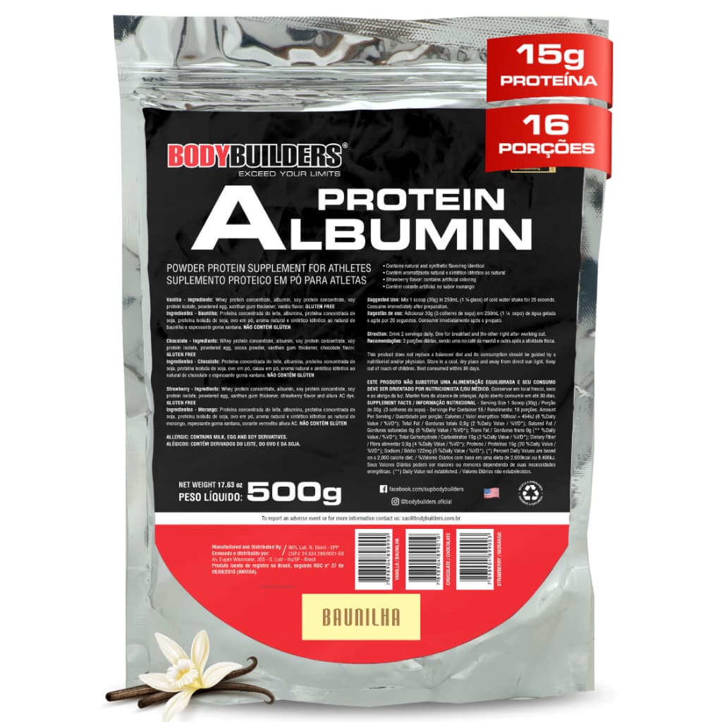 Albumina - Albumin Protein 500g (Refil) - Bodybuilders