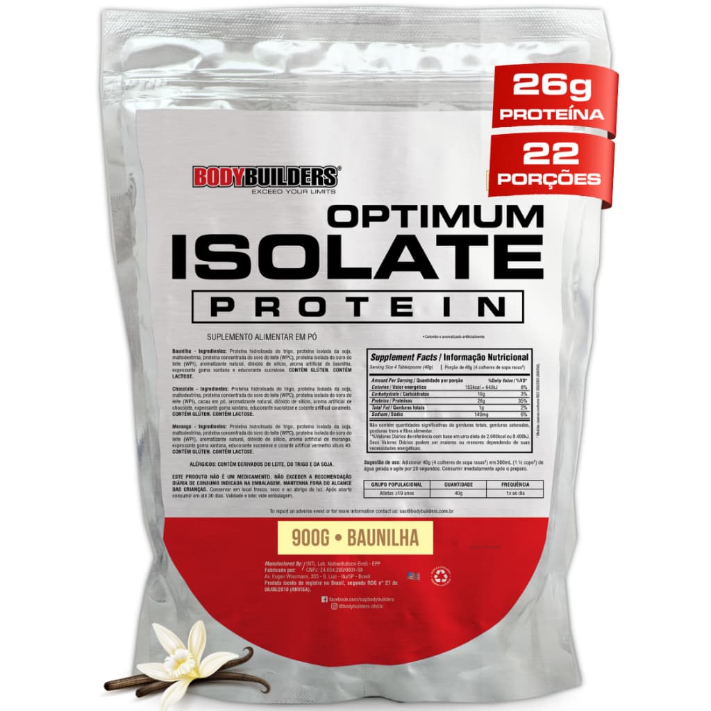 Whey Optimum Isolate 900g - Definição e Performance - Bodybuilders