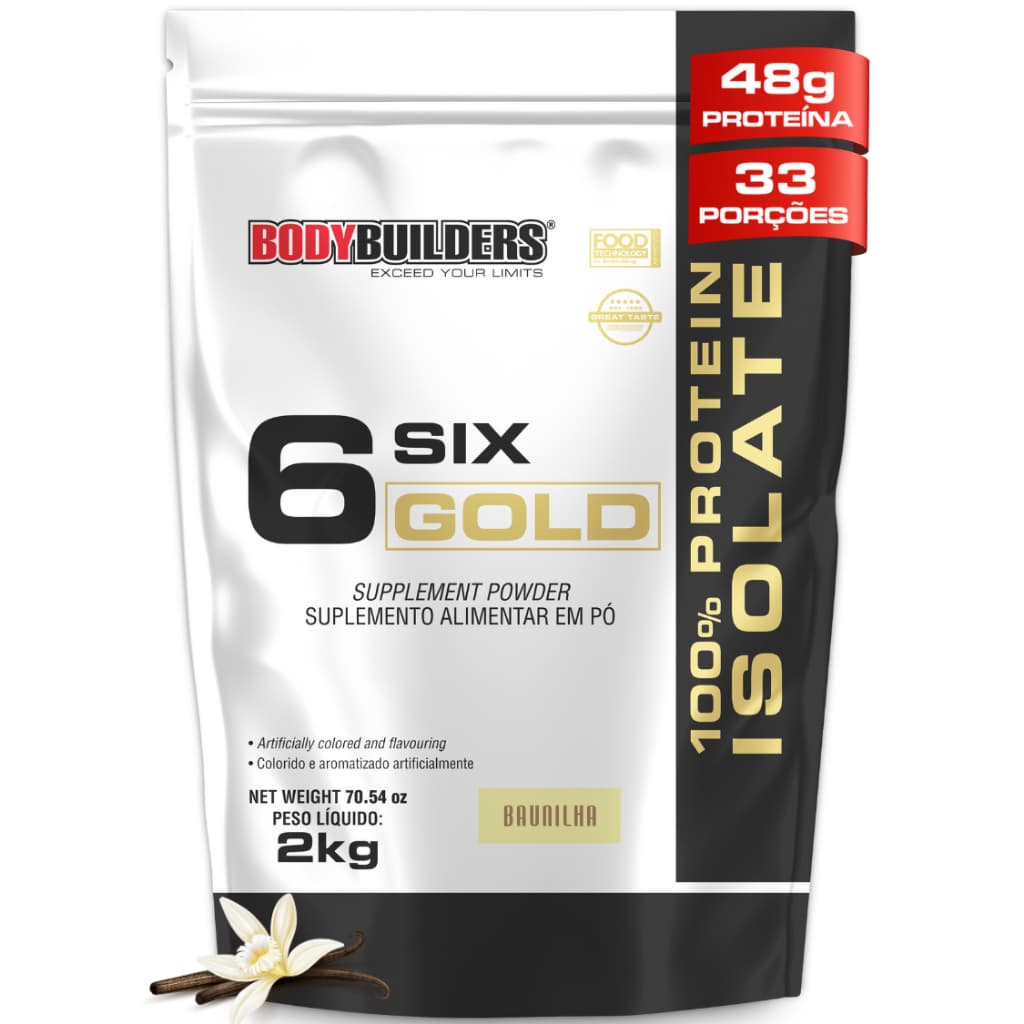 Whey Protein Isolado Six Gold 100% Protein Isolate 2kg - Bodybuilders