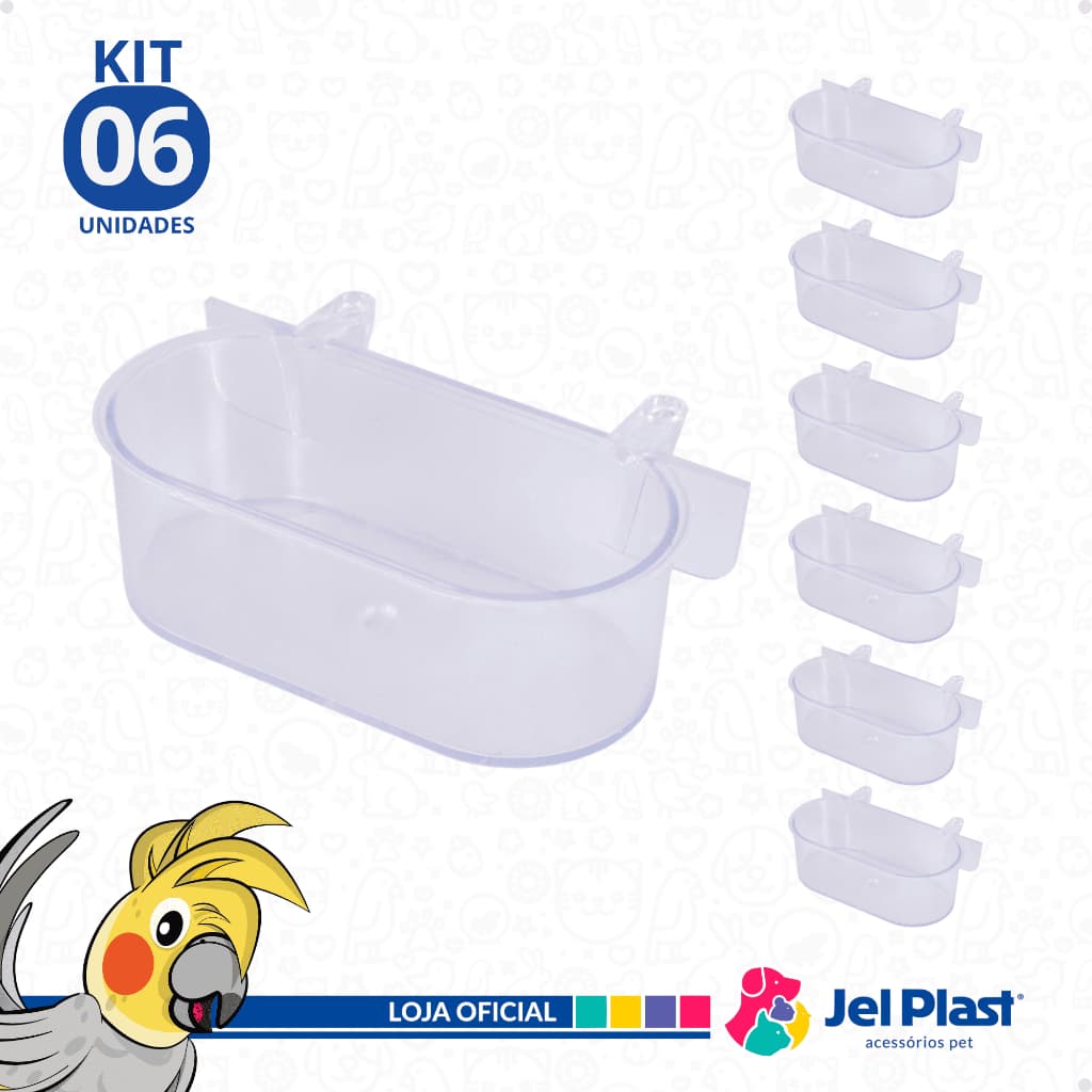 Bebedouro Grande Para Pássaro Aves 100ml com Gancho Jel Plast