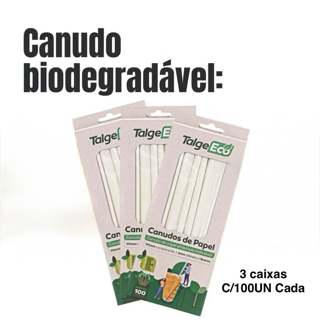 Canudo 3 CAIXINHAS De Papel Biodegradável Descartável (300 UNIDADES) Talge 195x6mm