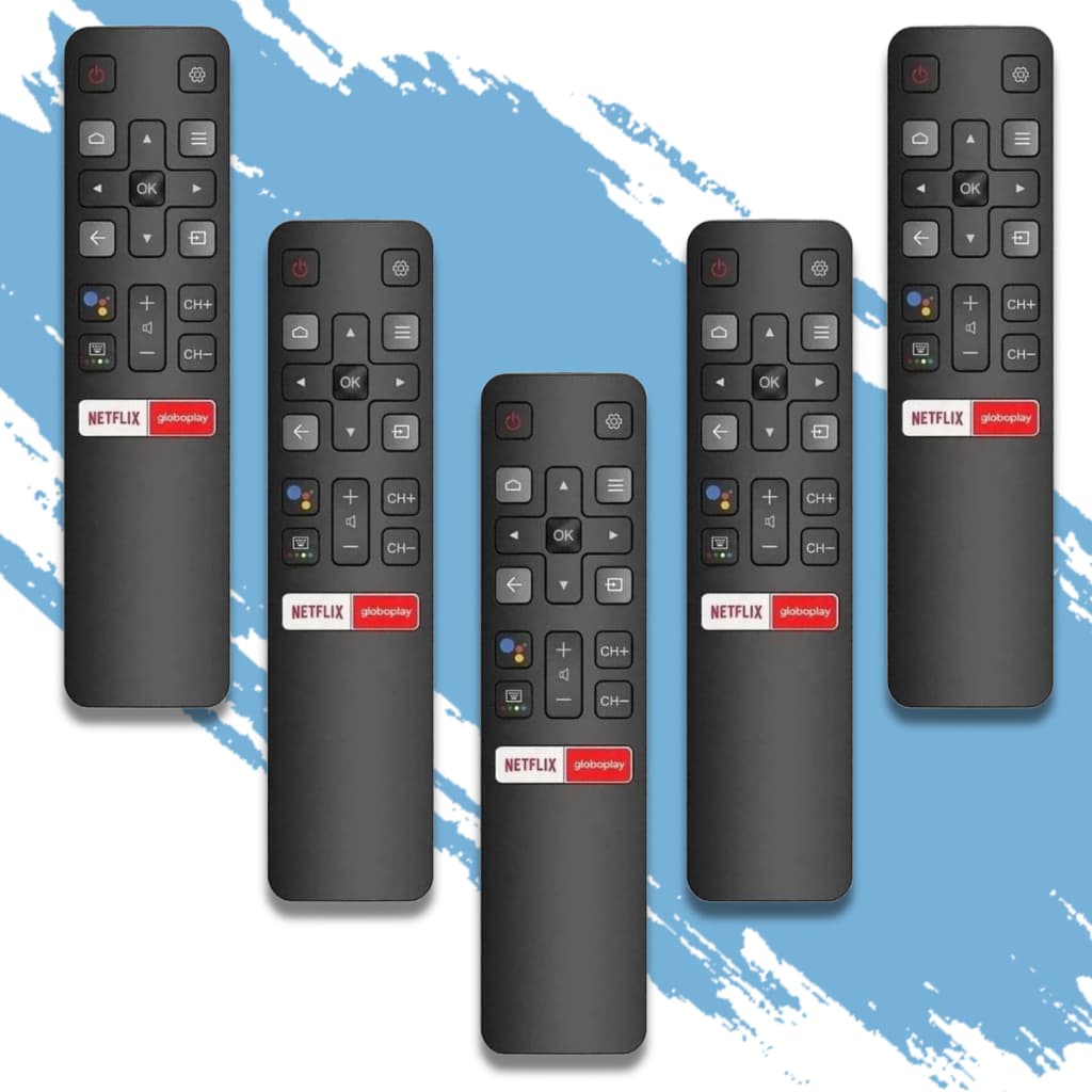 Kit 5 Controle Remoto Tv Tcl Smart Tv Netflix Globoplay