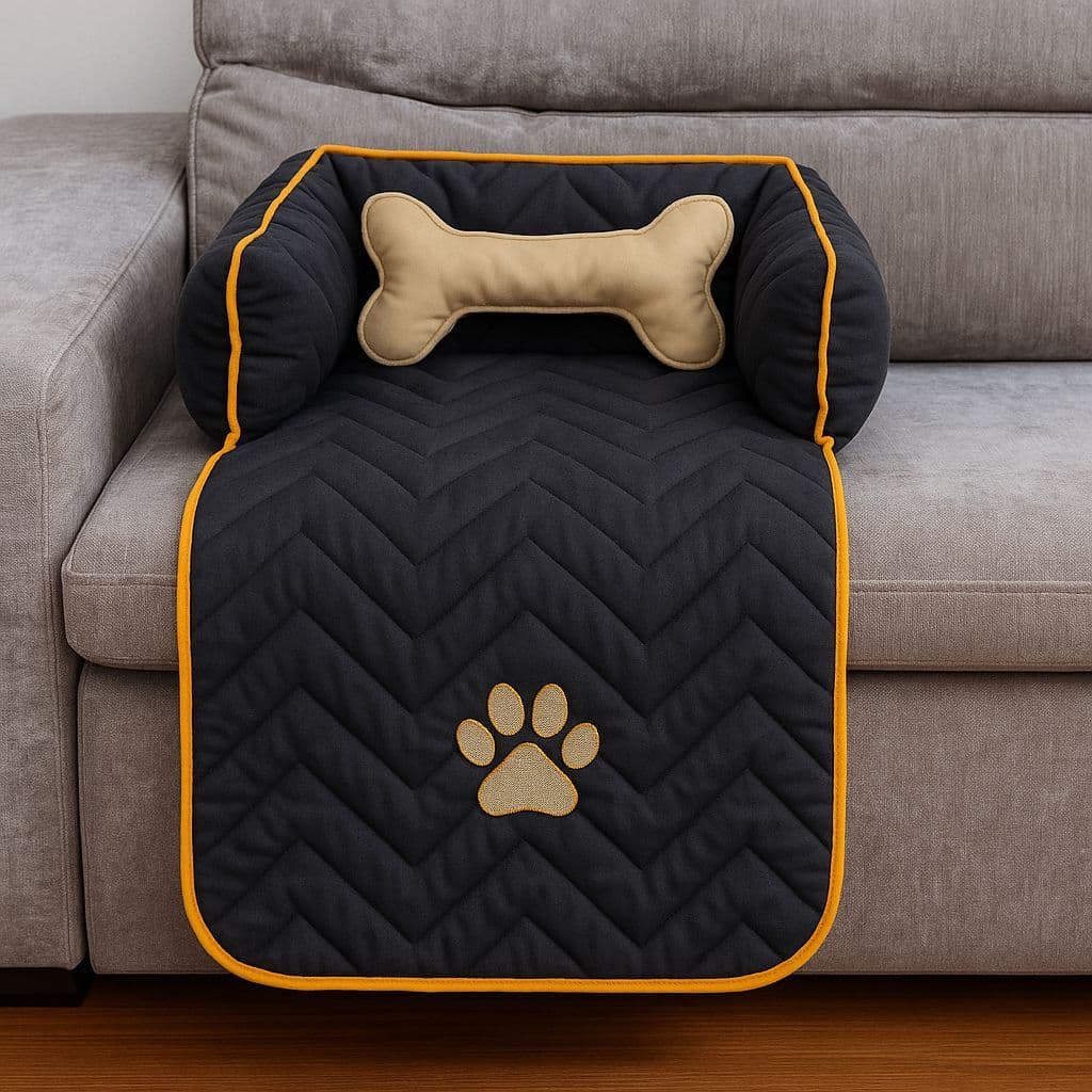 Cama Caminha Protetor De Sofá Pet Pequeno Com Zíper e Ossinho Lavável