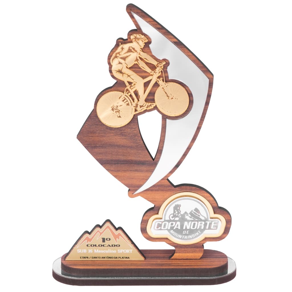 Troféu campeonato mountain bike descida Montanha lembrança evento bicicleta