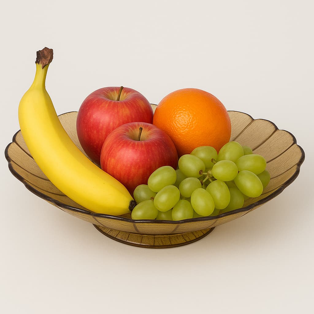 Centro De Mesa Fruteira Vitazza (florida) S/ Pé cor Ambar 38cm x 38cm x 09cm