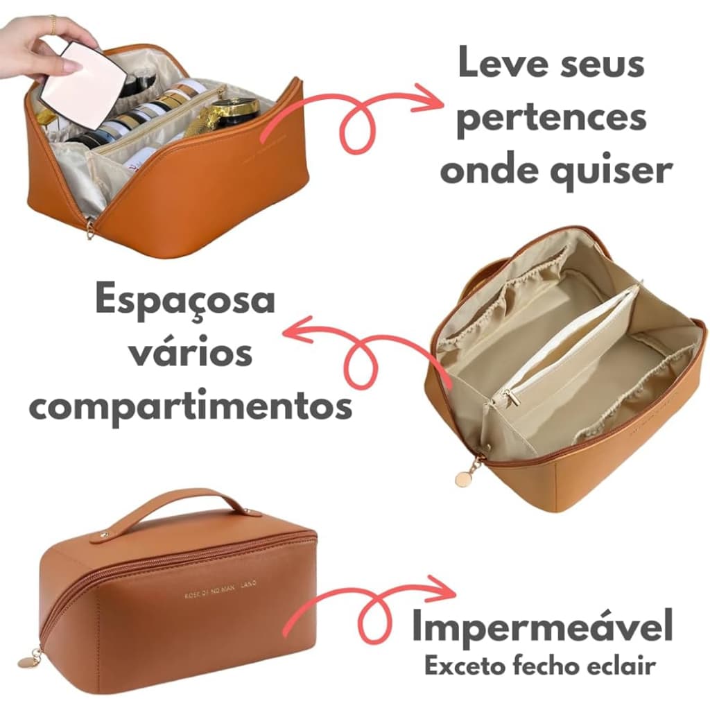 Necessaire Feminina Organizador Maquiagem Viagem Blogueiras