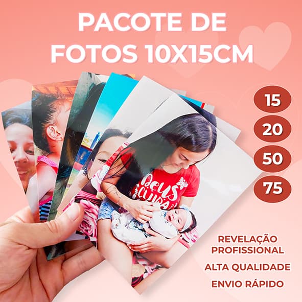 Revelação de fotos 10x15cm - Impressão papel fotográfico profissional