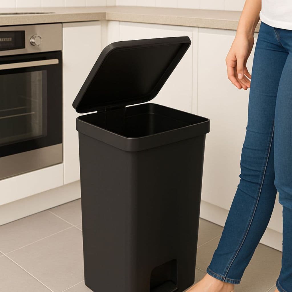 Lixeira Lixo com Pedal 50 Litros Trium OU Com Aro Para Saco - Cozinha Preto
