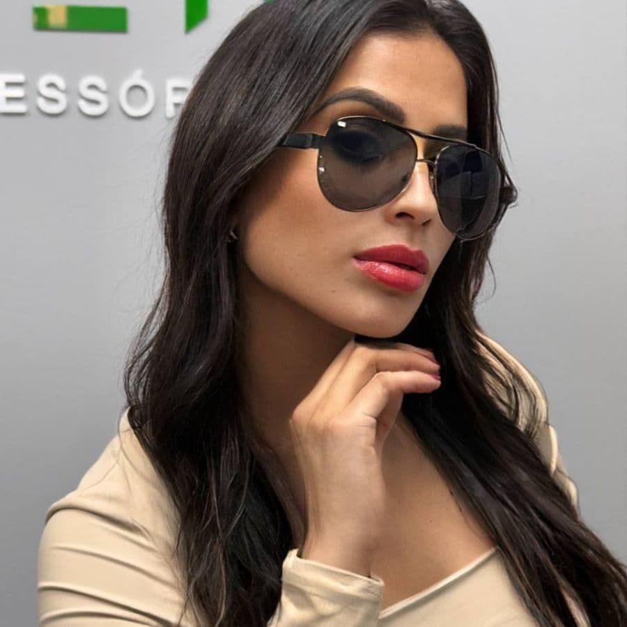 Óculos de Sol Aviador Preto Sem Aro Masculino Marca Seven Original