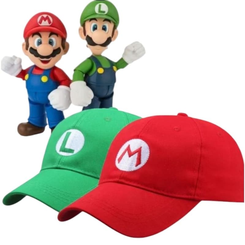BONÉ SUPER MARIO Y LUIGI AVA CURVADO BORDADO COM REGULAGUEN