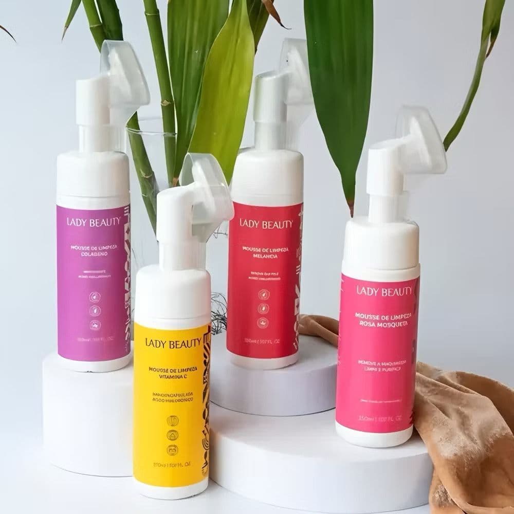 Mousse de Limpeza Facial Melancia/COLAGENO/VITAMINA C Lady Beauty 150ml