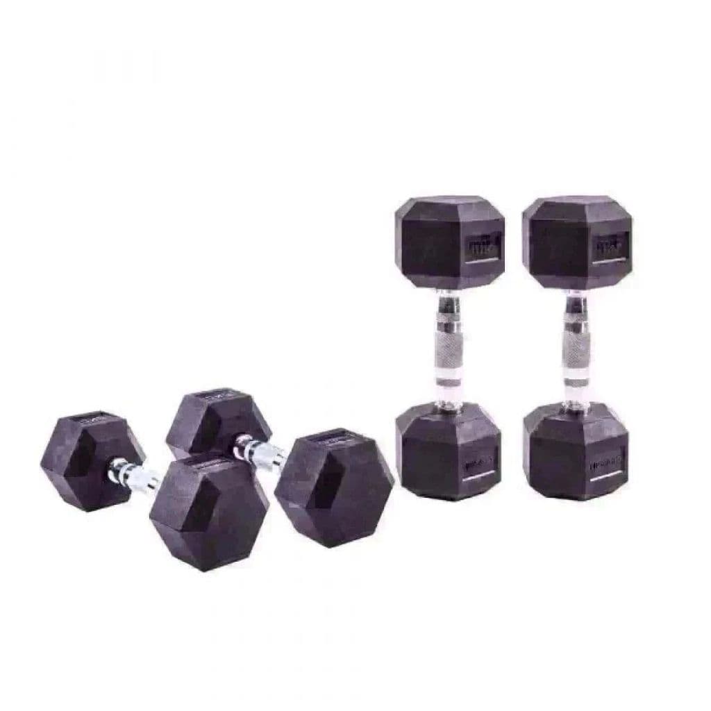 Halter Sextavado Emborrachado Par 1Kg, 2Kg, 3kg, 4kg, 5kg, 6kg, 7kg, 8kg, 9kg, 10kg Liveup Sports