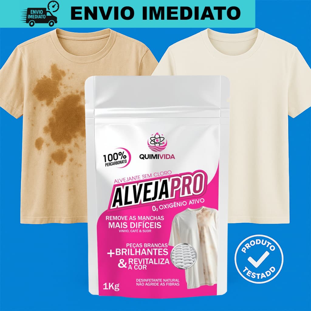 Alvejante Percarbonato de Sódio 100% Puro Limpeza Geral Clareador de Roupas 1kg