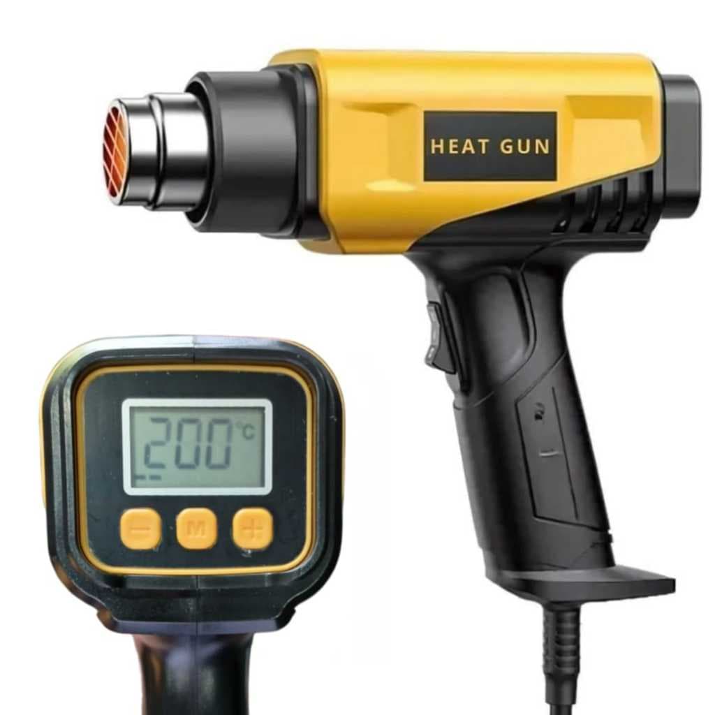 Soprador Termico Ar Quente 110V 1200W Com Painel Digital Bicos Direcionadores Temperatura Ajustável