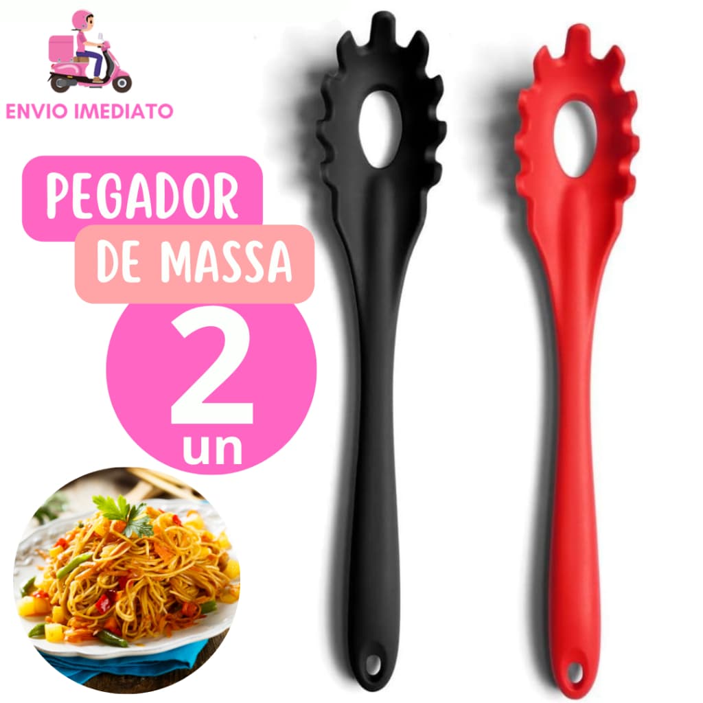 Kit 2 Pegadores de Macarrão e Massas Silicone Resistente Temperatura 240° para Casa Restaurante