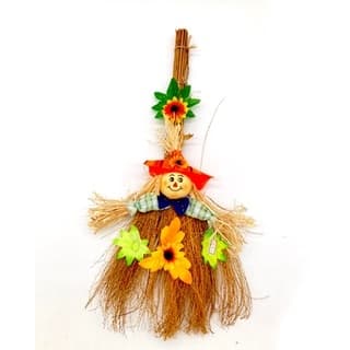 Enfeite Vassoura de Palha com Espantalho 50cm – Festa Junina