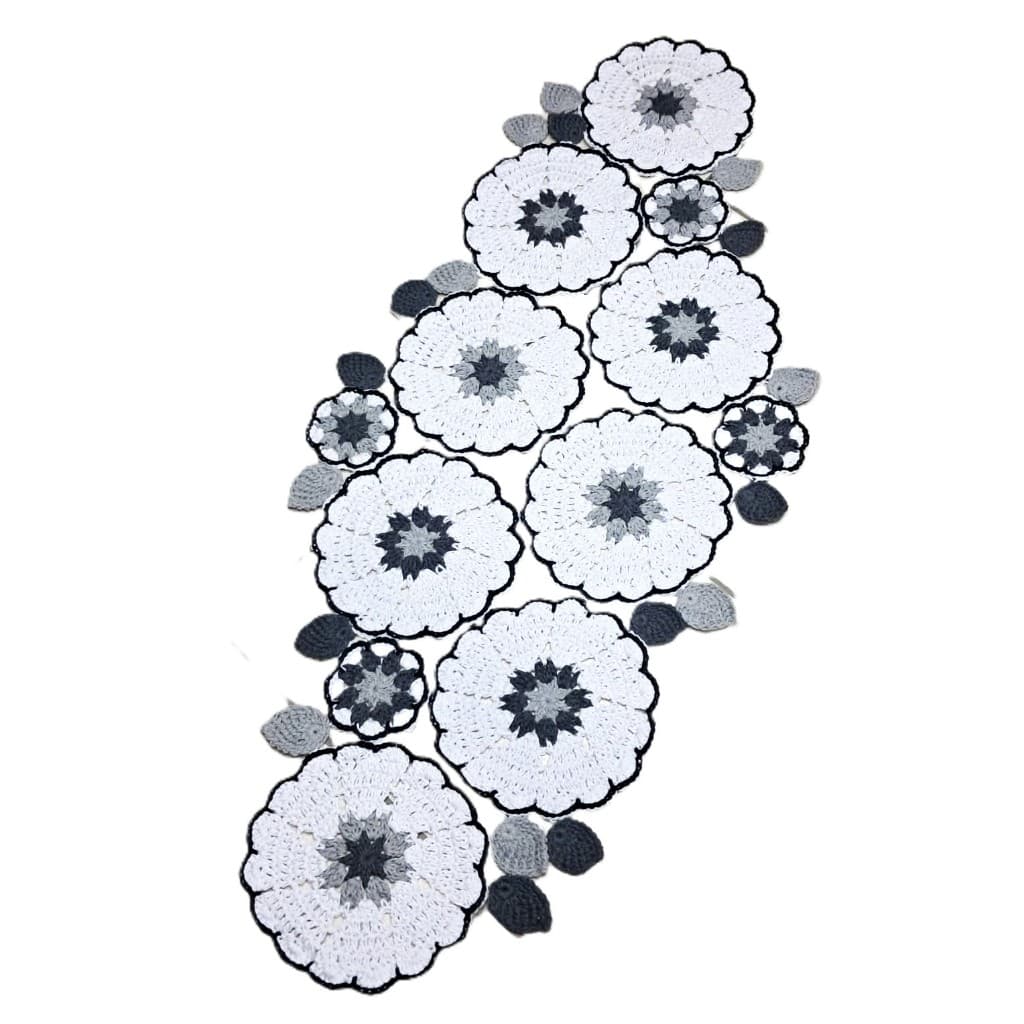 Toalha Caminho Trilho de Mesa com Flores em Crochê Russo Crochet Decoração Cozinha Sala Moda Tapete