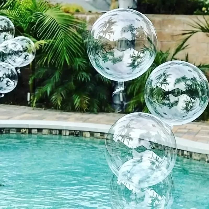 Kit 50 Unidades Balão Bubble 18/24 Polegadas - Cristal Para Festas Aniversários Casamentos