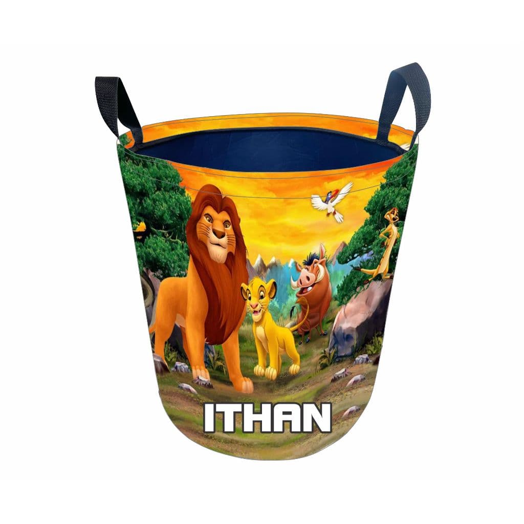Cesto De Brinquedos Organizador Personalizado Com O Nome Rei Leão