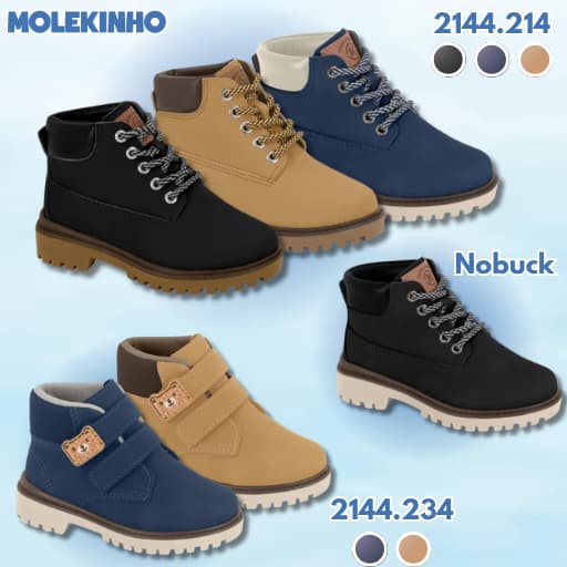 Bota Molekinho Infantil Napa Floter Rústico Neo Milano Confortável Inverno