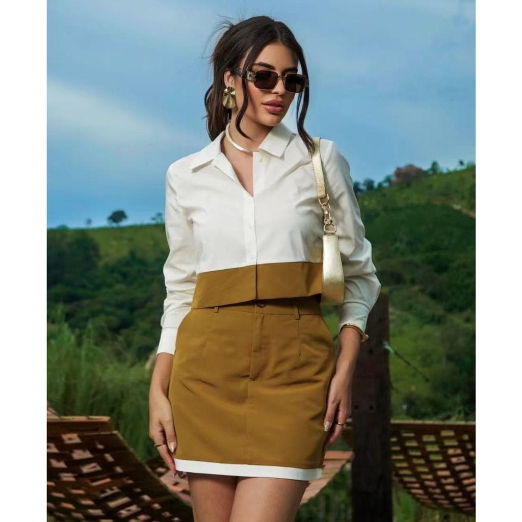 Conjunto Feminino Camisa e Saia