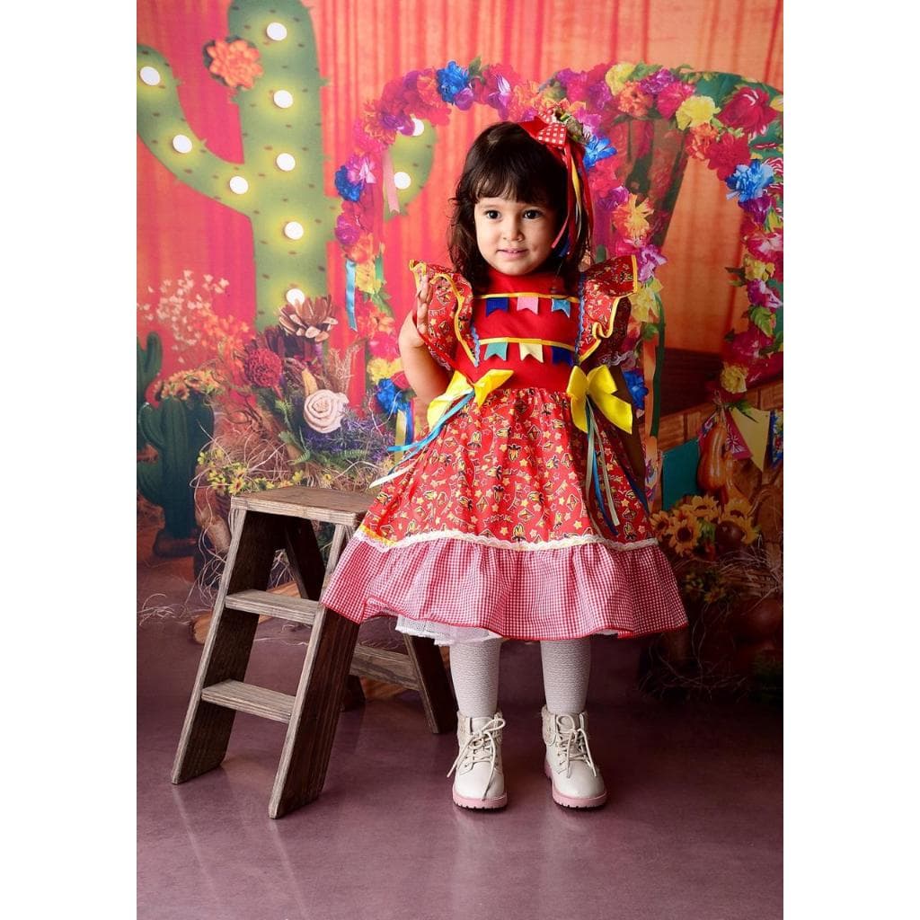 Vestido Infantil Festa Junina Quadrilha São João Caipirinha